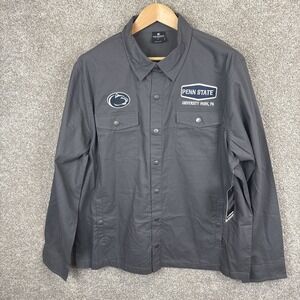 Colosseum Snap Button Long Sleeve Shirt Penn State Nittany Lions Men's Large NEW
